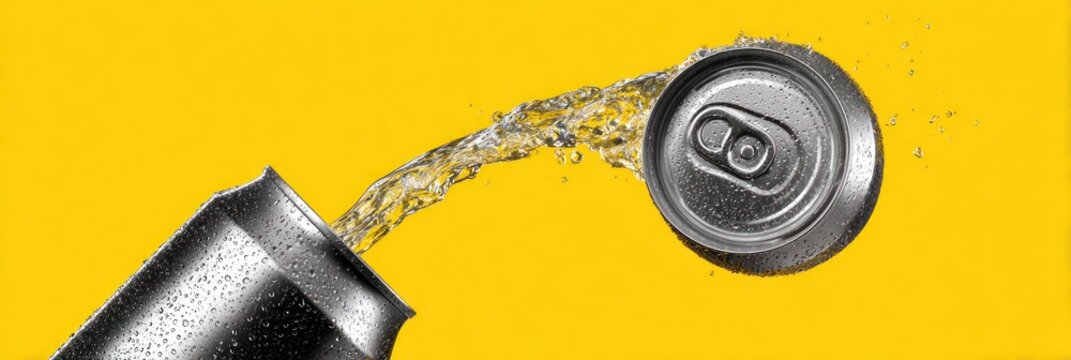 Beverage can pouring liquid - Powered by Adobe