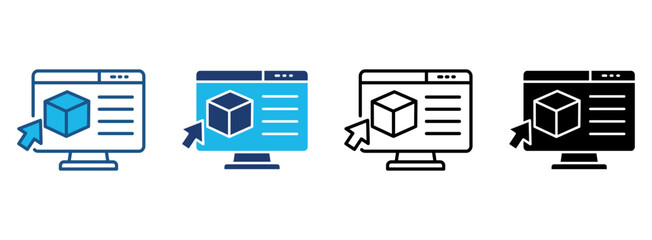 E-Commerce Icon Set With Multiple Styles. Vector Illustration