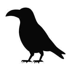 Black crow silhouette vector image for halloween raven illustration spooky bird graphic design art