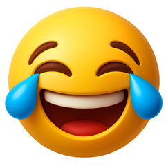 Joyful emoji with tears of laughter expressing extreme happiness and amusement emotion