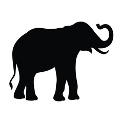 Elephant silhouette vector illustration african wildlife animal graphic design template image