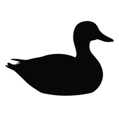 Duck silhouette vector image for graphic design projects waterfowl bird illustration resource stock