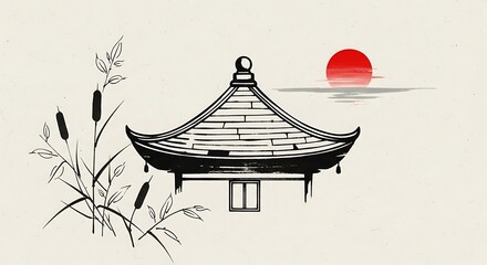 Elegant Ink Wash Painting Japanese