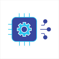 machine learning icons. simple colored vector illustration