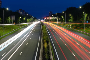 amsterdam the netherlands traffic on the highway at night traffic