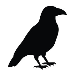 Find black raven vector image silhouette for halloween designs and gothic illustrations graphic art