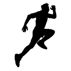 silhouette of a man running