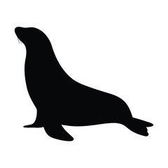 Sea lion silhouette vector image for ocean wildlife animal marine life illustration design art