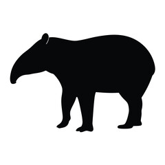 Find a tapir silhouette vector image for graphic design projects and educational resources online