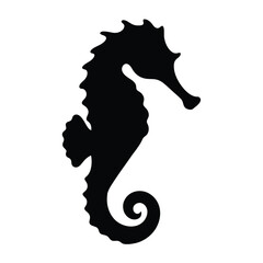 Black seahorse silhouette vector illustration for sea life animal marine biology design element © PURE VECTOR WORK