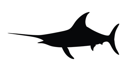 Download this black marlin fish vector illustration for free ocean animal silhouette design needs now