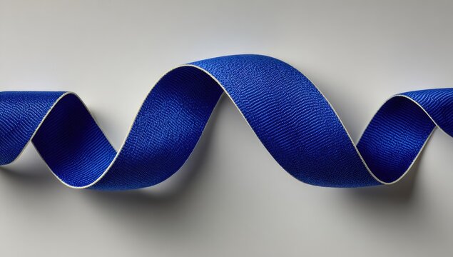 Blue ribbon in a spiral,  textured
