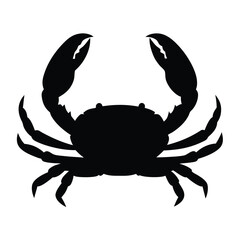 Black crab silhouette vector illustration for seafood restaurant logo design and ocean life art