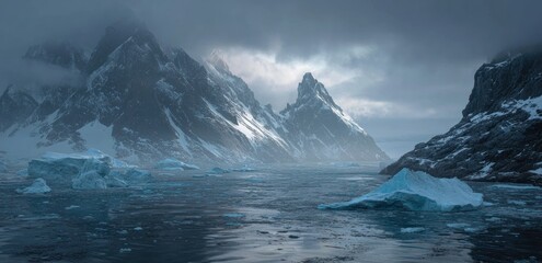 Antarctic fjord landscape