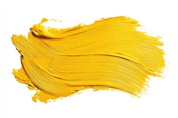 Bold yellow paint stroke on white