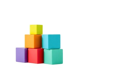 Obraz premium Colorful Plastic Blocks Stacked in a Pyramid Formation
