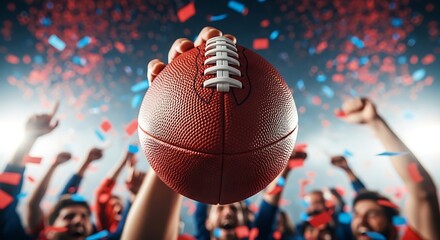 Exciting Football Game Victory Celebration with Fans Cheering