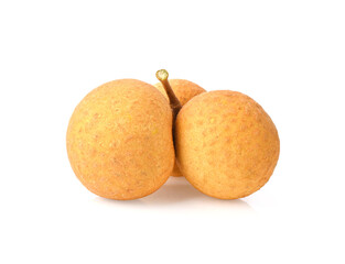 Bunch of Longan fruits isolated on white background .