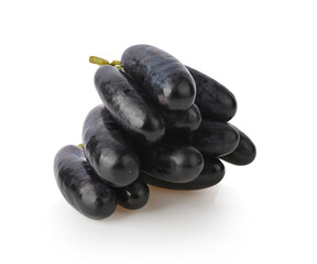 Sweet black sapphire grapes. Purple Witch Finger grapes , Moon Drops grape or Witch Fingers isolated on a white background.