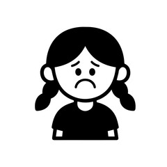 character emotion girl with pigtails sadness vector on white background
Vector icon character with emotion