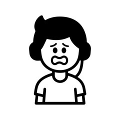 character emotion teenager in headphones fear vector on white background
Vector icon character with emotion