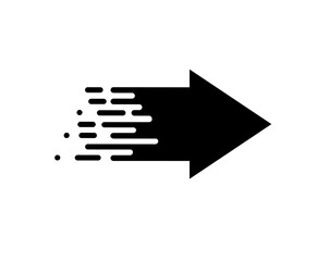 Black pixel arrow. Gradient logo design. Vector