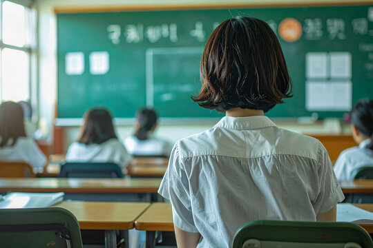 Business students and a smiling female teacher are sitting in a conference room, collaborating on a project