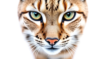 Obraz premium Ultra sharp studio capture of lynx face whiskers close up with intense eyes and detailed fur texture