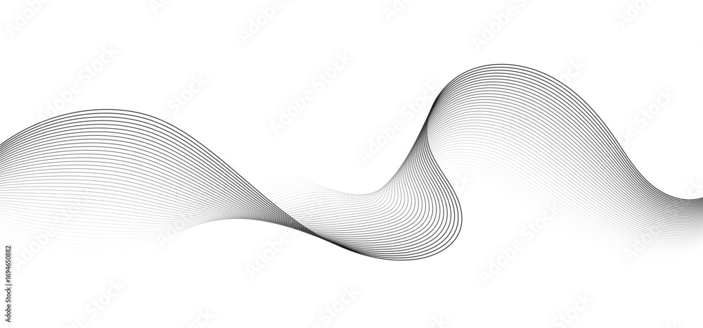 Poster a minimalist abstract image featuring multiple, interwoven, wavy lines in varying thicknessesand das