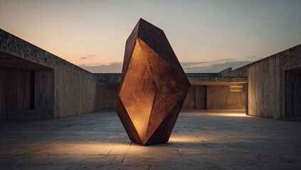 Rustic Geometric Sculpture