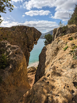 Rocky Cliffs Framing Turquoise Cove