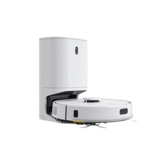 Smart Robotic Vacuum Cleaner Docking in Charging Station, White