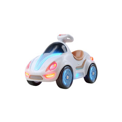 Modern White Toy Ride-on Car with Lights for Kids