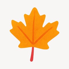 Vibrant autumn maple leaf illustration.