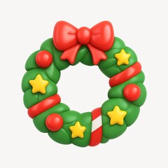 Fototapeta premium Festive wreath with colorful decorations.