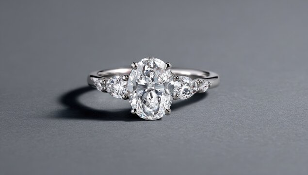 Elegant oval diamond ring - Powered by Adobe