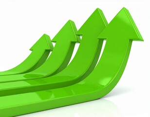 green arrow on white background