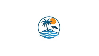 Obraz premium Tropical island logo design
