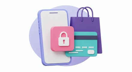 Secure Mobile Shopping Online Payment Safety.