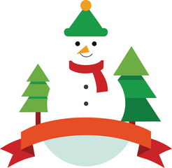 merry christmas poster with snowman