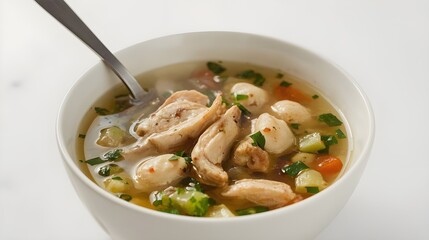 Hot Corn Soup in Ceramic Bowl &ndash; Comfort Food Concept