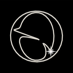 Capital Letters O of English alphabet. luxury and elegant font glamour french style