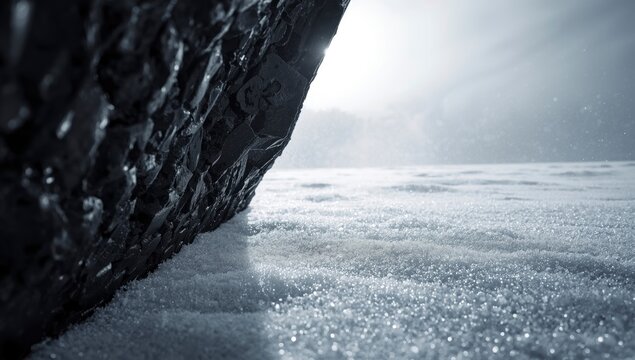 the mumbling of rocks and snow
