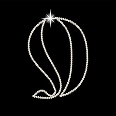 Capital Letters O of English alphabet. luxury and elegant font glamour french style