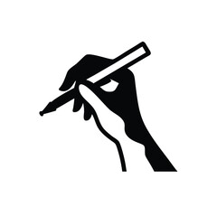 Hand holding pencil forming tree creative silhouette design with clean white background vector