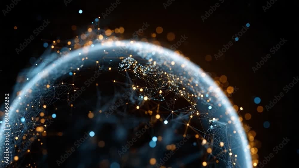 Poster global network connections: an image capturing a high-tech, interconnected world, the digital age's 