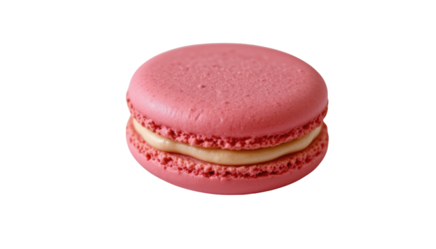 Fresh Pink Macaron on White Background Perfect for Dessert Lovers