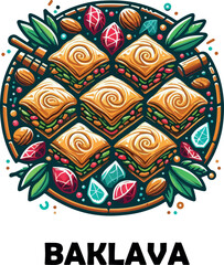 Baklava logo icon vector white background .