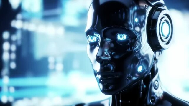 Advanced robot head closeup