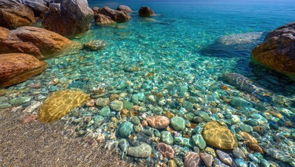 Crystal-clear coastal stones